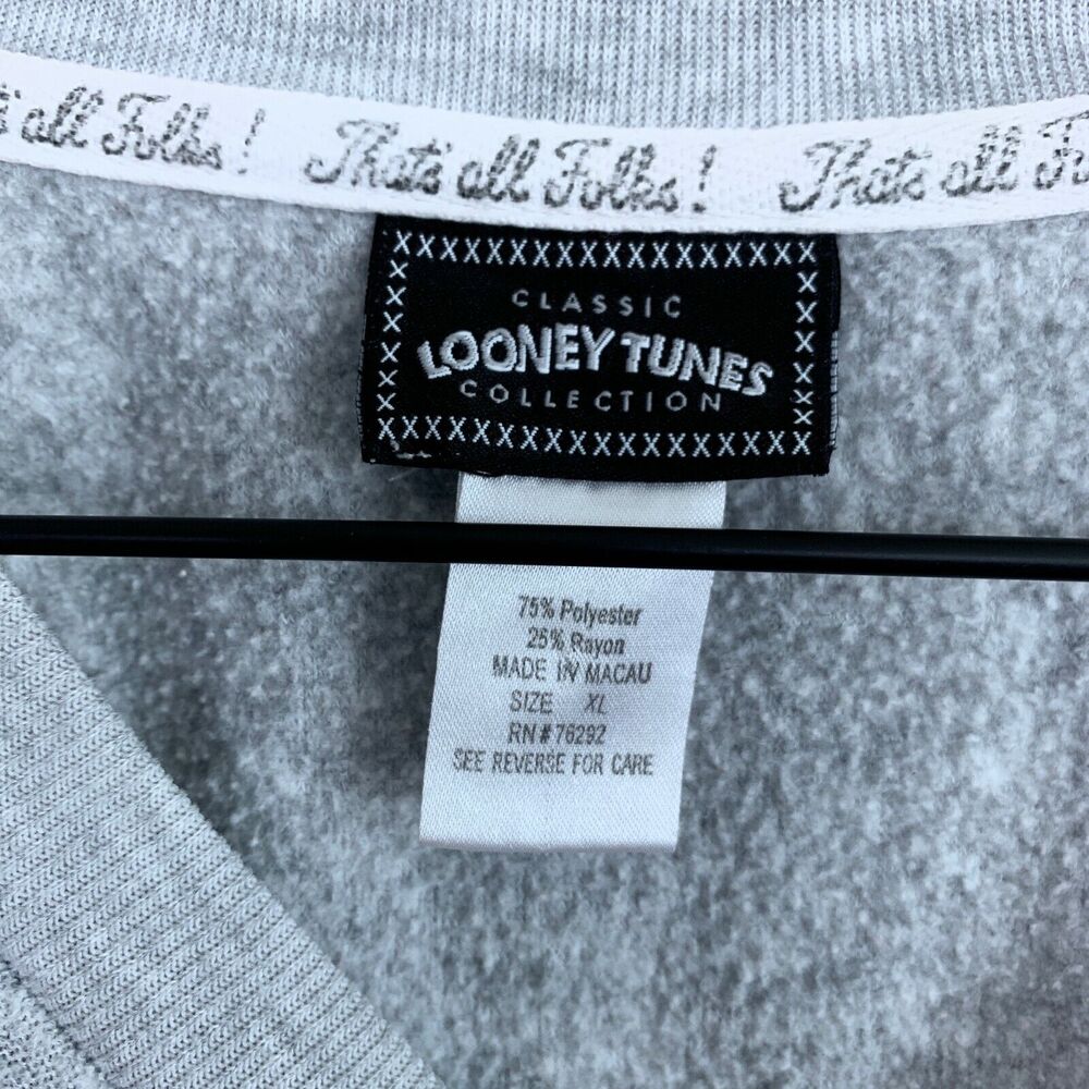 Looney Tunes Tweety Bird Boxy Terry Sweatshirt Gray Relaxed Fit Lounge Womens XL - Picture 8 of 8